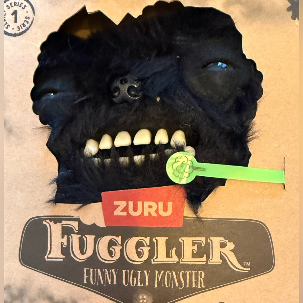 Fuggler zuru Fart Face 9” Black Munch funny ugly monster Stuffed Plush BRAND NIB - Picture 5 of 5